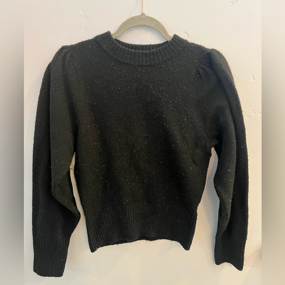 Black puff sleeve sweater